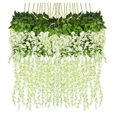 Purple Pack of 12 Foraineam 3.2 Feet Artificial Wisteria Vine Rattan Garland Hanging Fake Silk Flowers String Home Party Wedding Decor Purple Pack of 12 Foraineam 3.2 Feet Artificial Wisteria Vine Rattan Garland Hanging Fake Silk Flowers String Home Party Wedding Decor